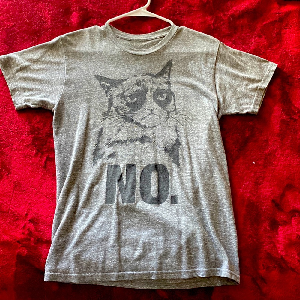 Grey, Grumpy cat “no” shirt.